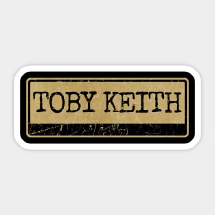 Toby Keith Aliska, text black retro Sticker